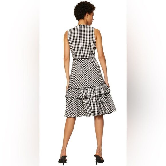 TOME Collective Gingham Ruffle Hem Dress Size 14 - Picture 3 of 9